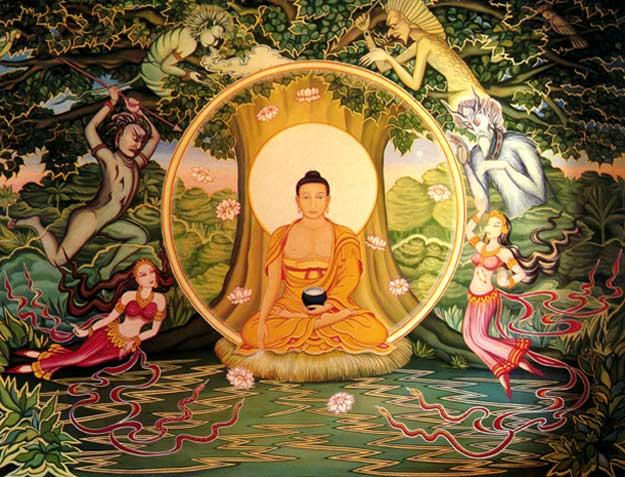 Le prophète Bouddha et ses compagnons