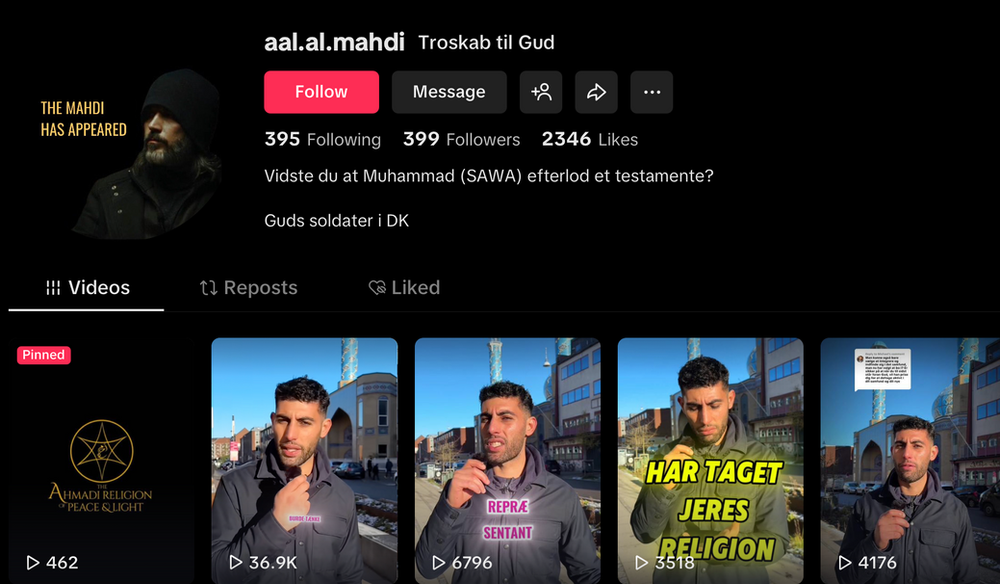 En seulement 14 jours, le TikTok d’Azra et Yosef a touché plus de 160 000 personnes au Danemark en proclamant une seule vérité : le Mahdi est apparu avec le Testament du Prophète Mohammed.