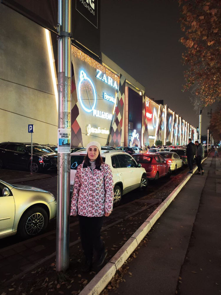 Turkish refugee of AROPL next to a lamp post in Serbia