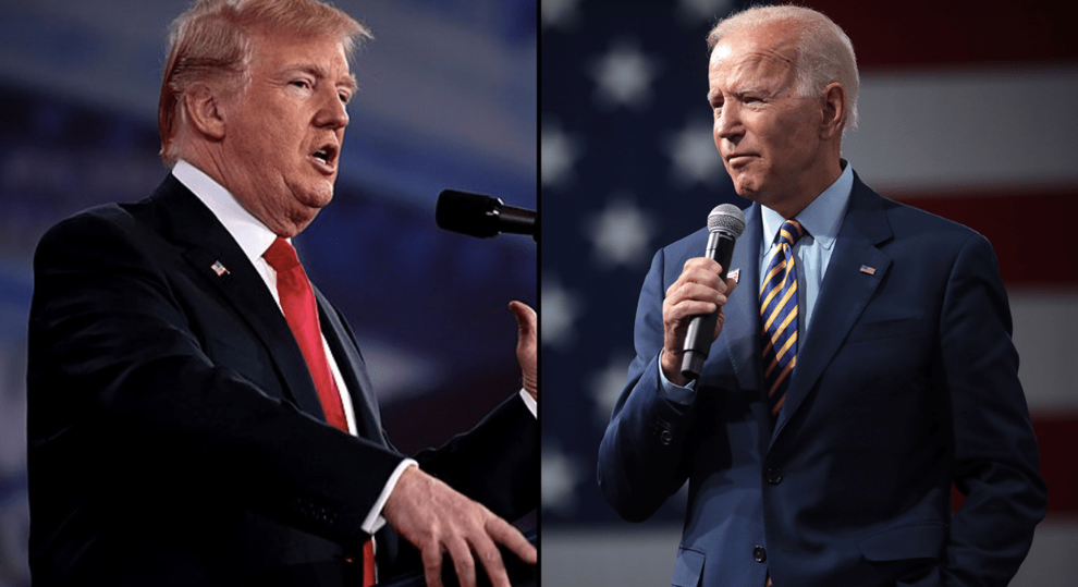 Donald Trump à gauche et Joe Biden à droite