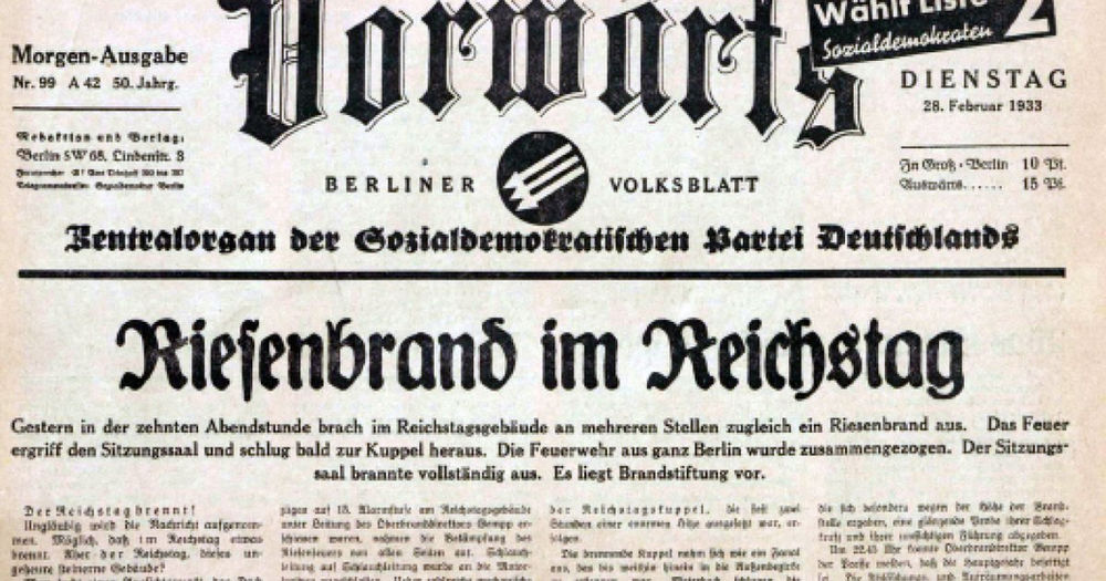 Un journal allemand sur l’incendie du Reichstag