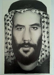 peinture du visage d’Ahmed Al-Hassan
