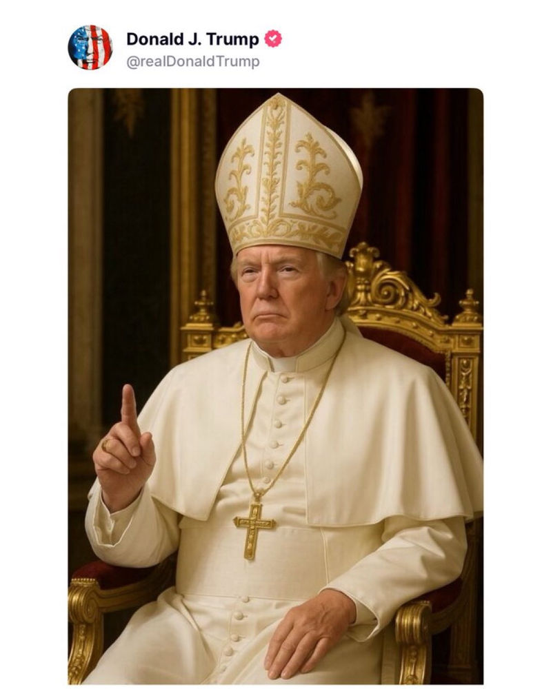 Trump se représentant en nouveau pape