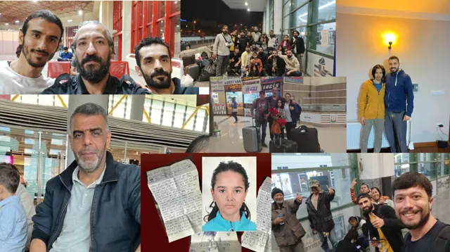 Photographies en montage : des hommes, des femmes et des enfants souriants, seuls ou en groupe, en divers lieux.